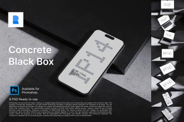 Device Mockup - Concrete Black Box Mockup Series